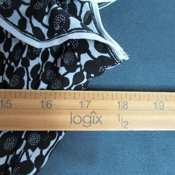 Max Studio London Shirt Dress Womens M Black Floral Button Tiered Maxi Belt $178 - Picture 7 of 10